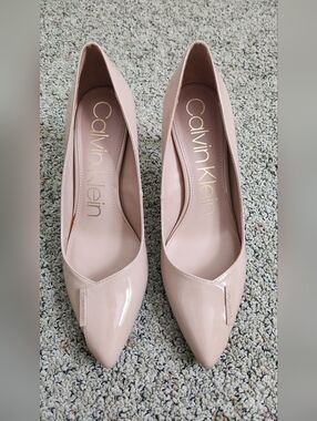 Calvin Klein Women's Blush Patent Pointed-Toe Pumps